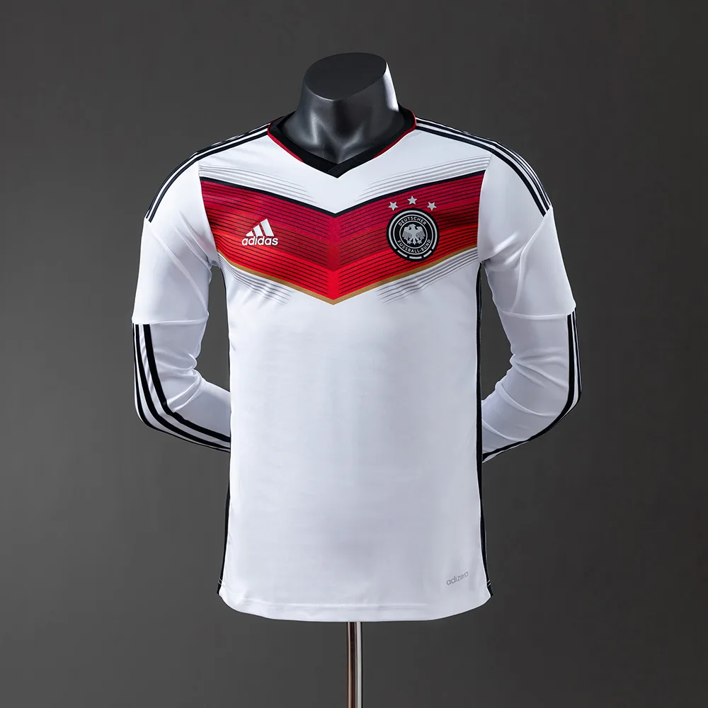 2014 Retro Germany Home Long Sleeve Player Version Soccer Jersey — main view