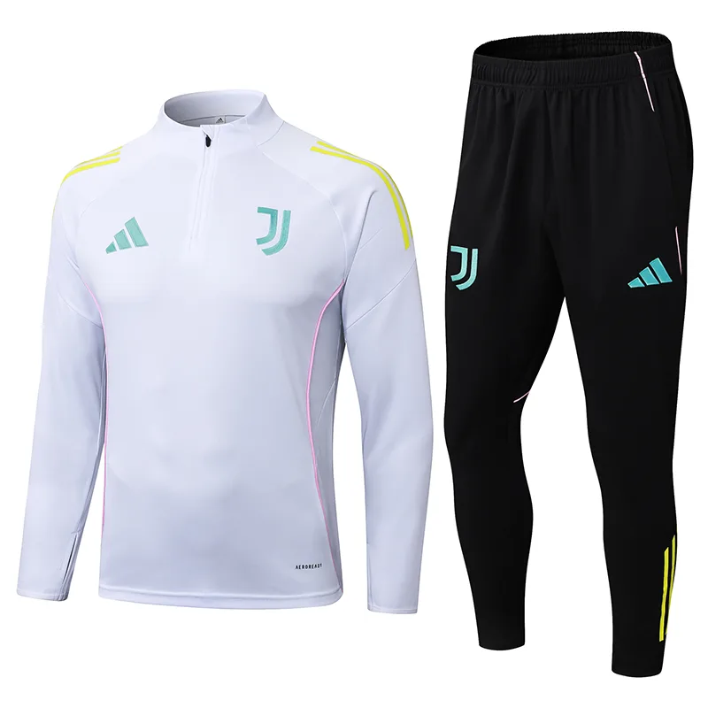 طقم قميص كرة قدم بدلة تدريب نصف سحاب أبيض لنادي Juventus 2025/2026 جودة تايلاندية — main view