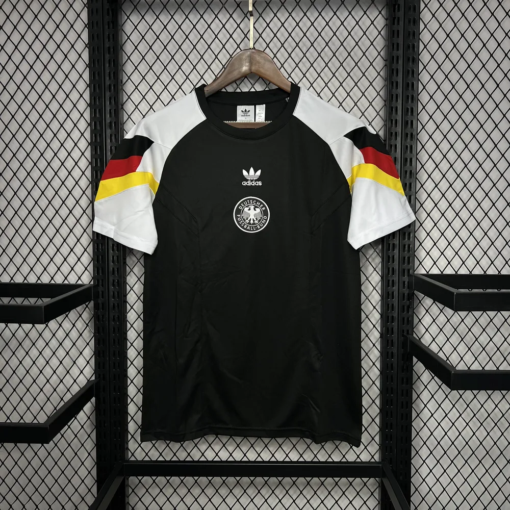 2024 Germany Training Wear Black and White Football Shirt  — main view