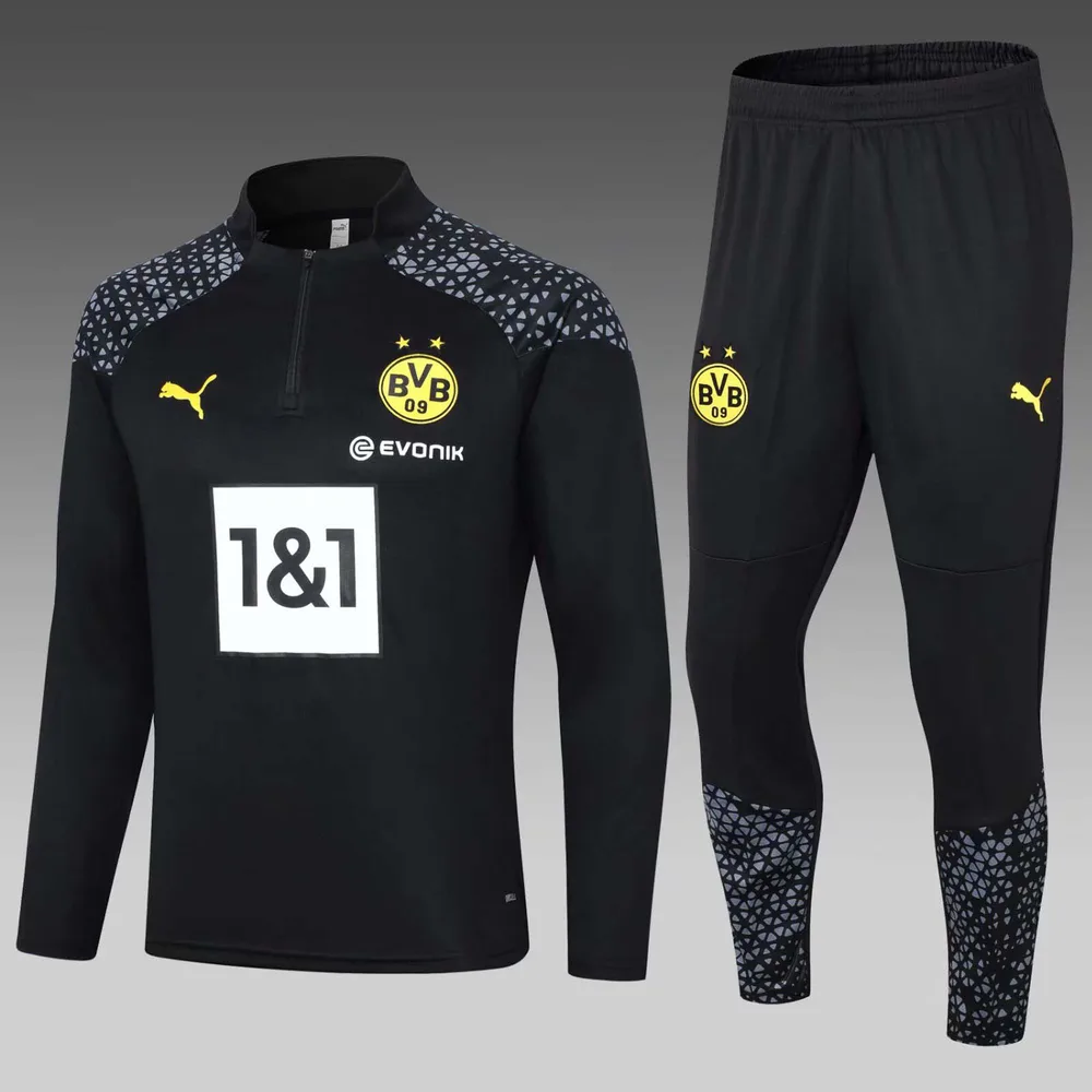 2023/2024 Survêtement Mi-Temps Dortmund Noir Maillot  Ensemble — main view