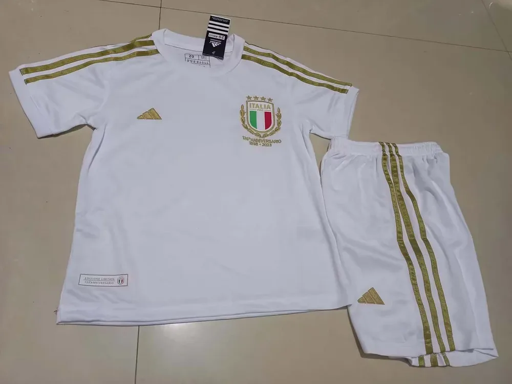 2023 Italy 125th Anniversary White Soccer Shirt Kids Size — main view
