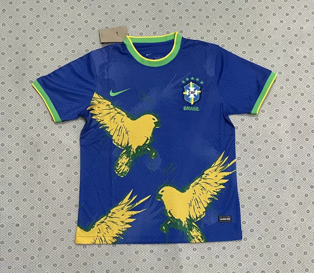 2025/2026 Brasilien Heiliger Vogel blaues Fußballtrikot  — main view