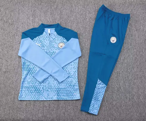 Survêtement d'entraînement demi-zip bleu 2023/2024 Manchester City  Ensemble — view 2