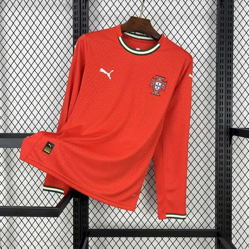 2025-2026 Portugal Long Sleeves Home Football Jersey 