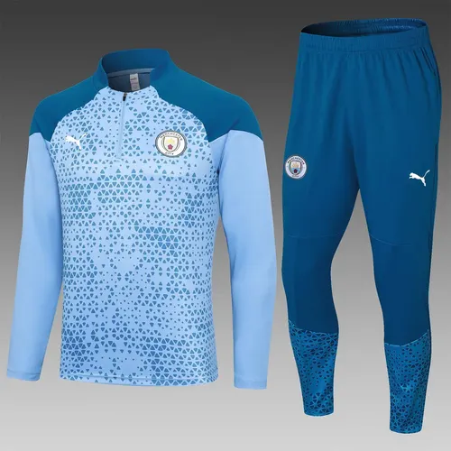 Survêtement d'entraînement demi-zip bleu 2023/2024 Manchester City  Ensemble — view 1