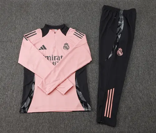 Chándal de Entrenamiento de Media Cremallera de Real Madrid 2024/2025 Rosa y Negro  — view 7