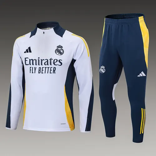 2024/2025 Real Demi-Traction Tenue d'Entraînement Blanc Maillot de Football  Ensemble — view 1