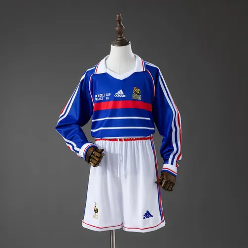 1998 Retro France Home Long Sleeve  Kids Size