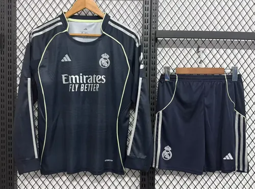 Maillot Football Extérieur Real Madrid Manches Longues 2025/2026  Taille Enfant — view 1