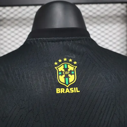 Camiseta de fútbol edición especial Jesus negro gris jugador Brasil 2024 — view 9