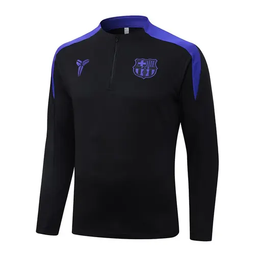 2025/2026 Barcelona Chándal de Entrenamiento Semi-Cremallera Negro Edición Conjunta Conjunto de Camiseta — view 3