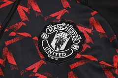 2024/2025 Manchester United Halb-Reißverschluss Trainingsanzug Schwarz Rot Fußballtrikot AAA fan-gradät Set — view 10
