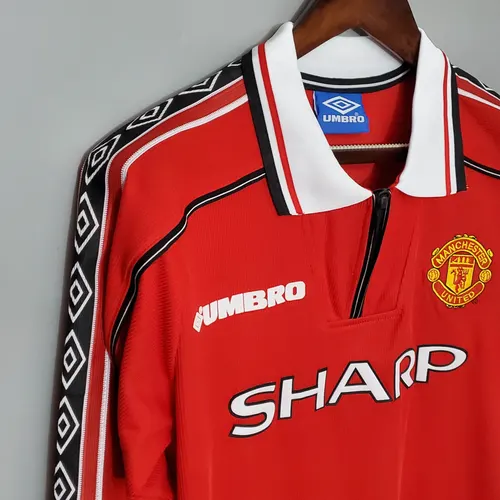 1998-1999 Retro Langarm Manchester United Heimtrikot  — view 7