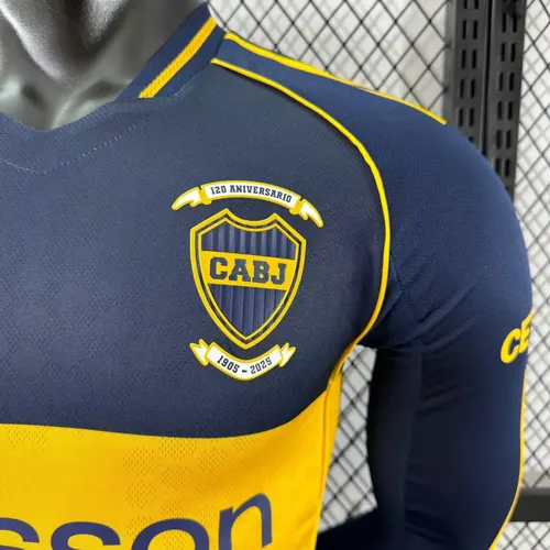 2025/2026 Long Sleeves Player Version Boca Juniors Home Football Jersey  — view 5