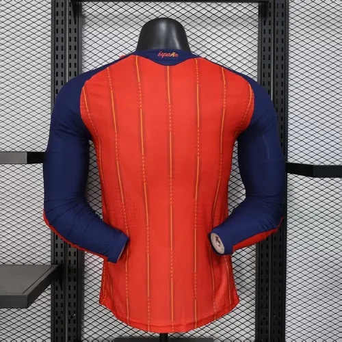 2026 Player Version Spanien Nationalmannschaft Heim Langarm-Fußballtrikot AAA Fan-Qualität — view 2