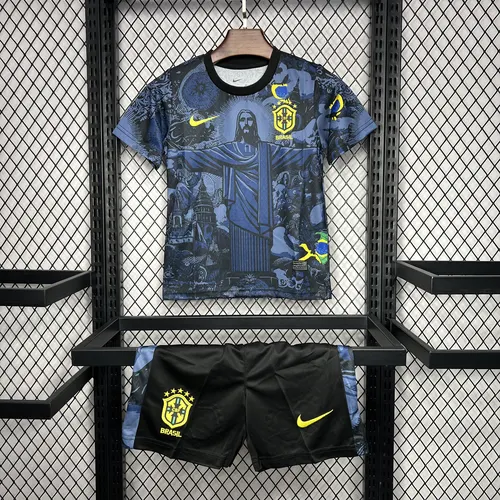 2024-2025 Brazil Special Edition Dark Blue Kids Size — view 1