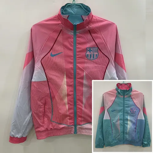 2025/2026 Barcelona Chaqueta Cortavientos Reversible azul y rosa Camiseta de Fútbol 