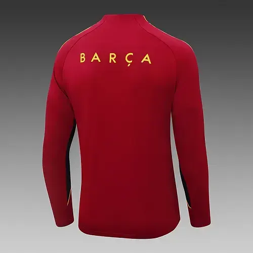 2026/2027 Barcelona Half-Pull Training Red Football Shirt   Set — view 5