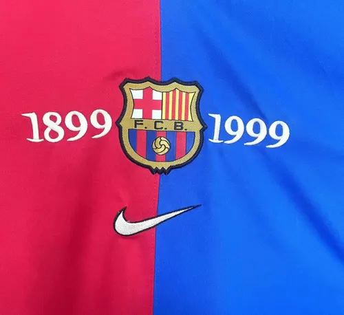1999/2000 Retro Barcelona Heim 100. Jubiläumsausgabe Fußballtrikot Langarm Thailand-Qualität — view 4