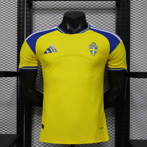 2026 Spielerversion Schweden Nationalmannschaft Heim Fußballtrikot  