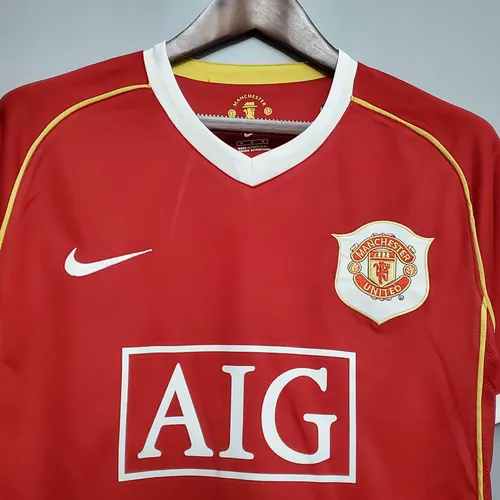 قميص كرة قدم مانشستر يونايتد المنزلي رجعي 2006/2007 جودة تايلاندية — view 3