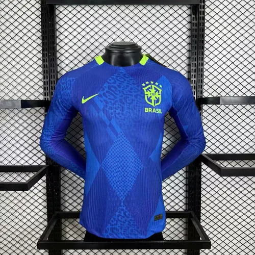 2025/2026 Langarm Player Version Brasilien Auswärts Fußballtrikot 