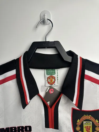 1998-1999 Retro Long Sleeve Manchester United Away White Football Shirt  — view 3
