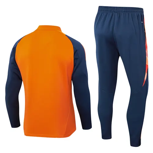 2024/2025 Manchester United Half-Pull Training Suit Orange Football Shirt  Set — view 2