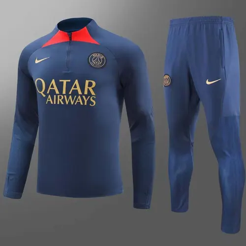 2023/2024 Psg Paris Saint-Germain Chándal de Entrenamiento Semi-Cremallera Azul Marino Set — view 1