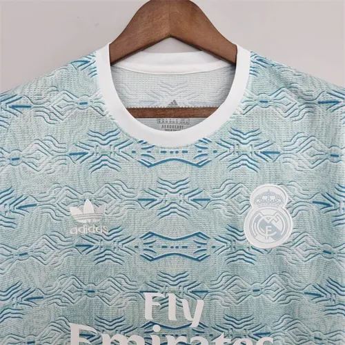 2022/2023 Real Madrid Training Wear Light Blue Pattern Football Shirt — view 3