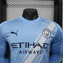 2025/2026 Long Sleeve Player Version Manchester City Home Football Shirt  — view 3