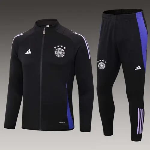 Conjunto de Camisa de Futebol 2024 Alemanha Jaqueta com Zíper Longa Preta AAA qualidade fã — view 1