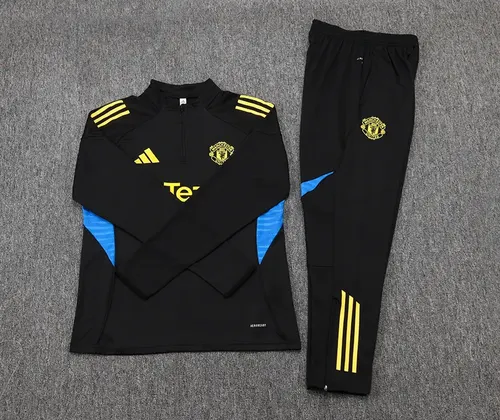2025/2026 Manchester United Half-Pull Training Suit Black Football Shirt  Set — view 7