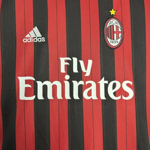 2013/2014 Retro Long Sleeve AC Milan Home Football Shirt  — view 4