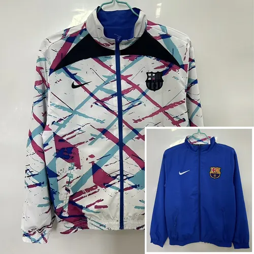2025/2026 Barcelona Chaqueta Cortavientos Reversible Camiseta de Fútbol  01