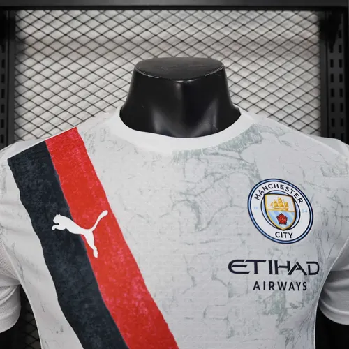 2025/2026 Spieler Version Manchester City KidSuper Gemeinschaftsausgabe Weißes Fußballtrikot  — view 3