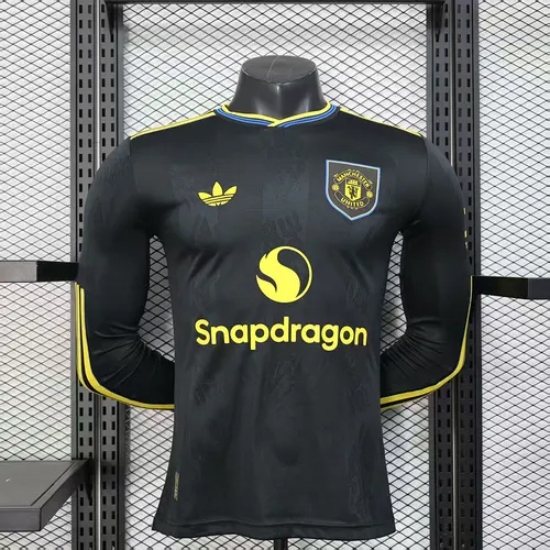 2025/2026 Manga Larga Versión Jugador Manchester United Tercera Camiseta de Fútbol Visitante  — view 1