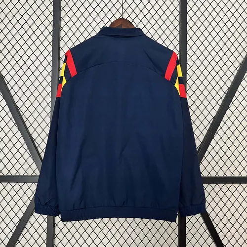 2024 Spain Windbreaker Navy blue Soccer Jersey  — view 2