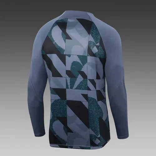 2023/2024 Barcelona Halb-Reißverschluss Trainingsanzug Grau Trikot Set — view 4