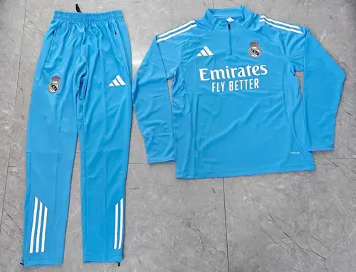 2025/2026 Real Madrid light blue Half-Pull Training Suit Football Shirt  Set 02 — view 2