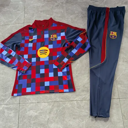 2026/2027 Barcelona Halbpullover-Trainingsshirt Rot-Blau Digital Fußball   Set — view 3