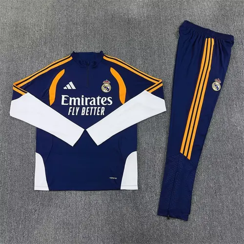 2026/2027 Real Madrid Half-Pull Training Suit Blue Football Jersey   — view 3