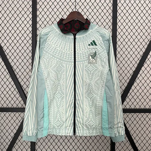 2024 Mexiko Wendbare Windjacke (rot-grün) Fußballtrikot AAA fan-gradät — view 2