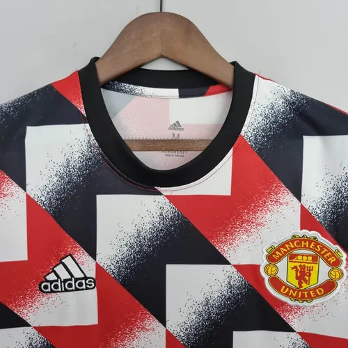 2022/2023 Manchester United Training Suit Red White Black Geometric Pattern  — view 3