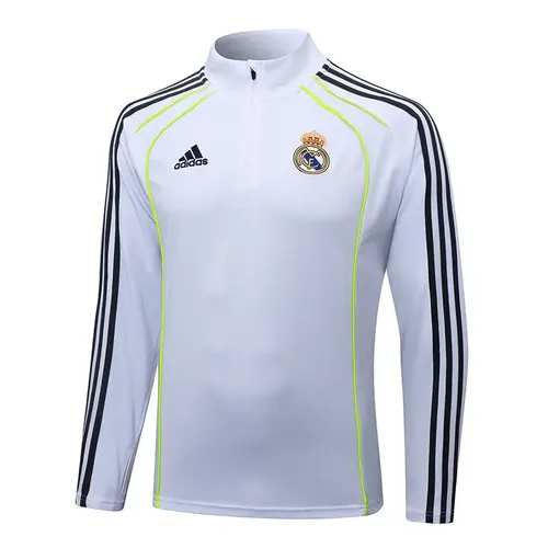 2025-2026 Real Madrid Retro White Half-Pull Training Suit Football Shirt  Set — view 3