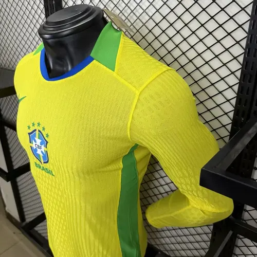 2025/2026 Langarm Player Version Brasilien Heim Fußballtrikot  — view 7