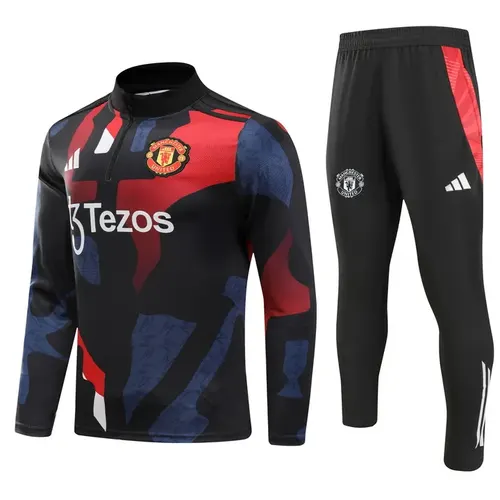 Chándal de Entrenamiento de Media Cremallera 2024/2025 del Manchester United Estampado Rojo, Azul y Negro  — view 1