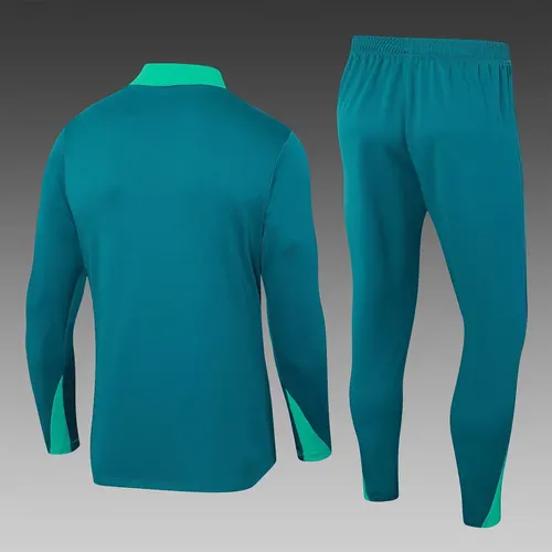Conjunto de Camiseta de Fútbol 2024 Portugal Entrenamiento Semi-Cuello Verde Negruzco — view 2