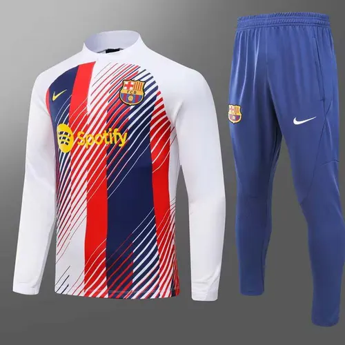 2023/2024 Barcelona Edición Especial Mono de Entrenamiento Semi-Cremallera Blanco Conjunto de Camiseta — view 1
