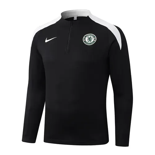 2025/2026 Chelsea Half-Pull Training Suit Black Football Shirt  Set — view 3